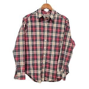 Abercrombie & Fitch Vintage Plaid Button Down Shirt Red Multi Size M